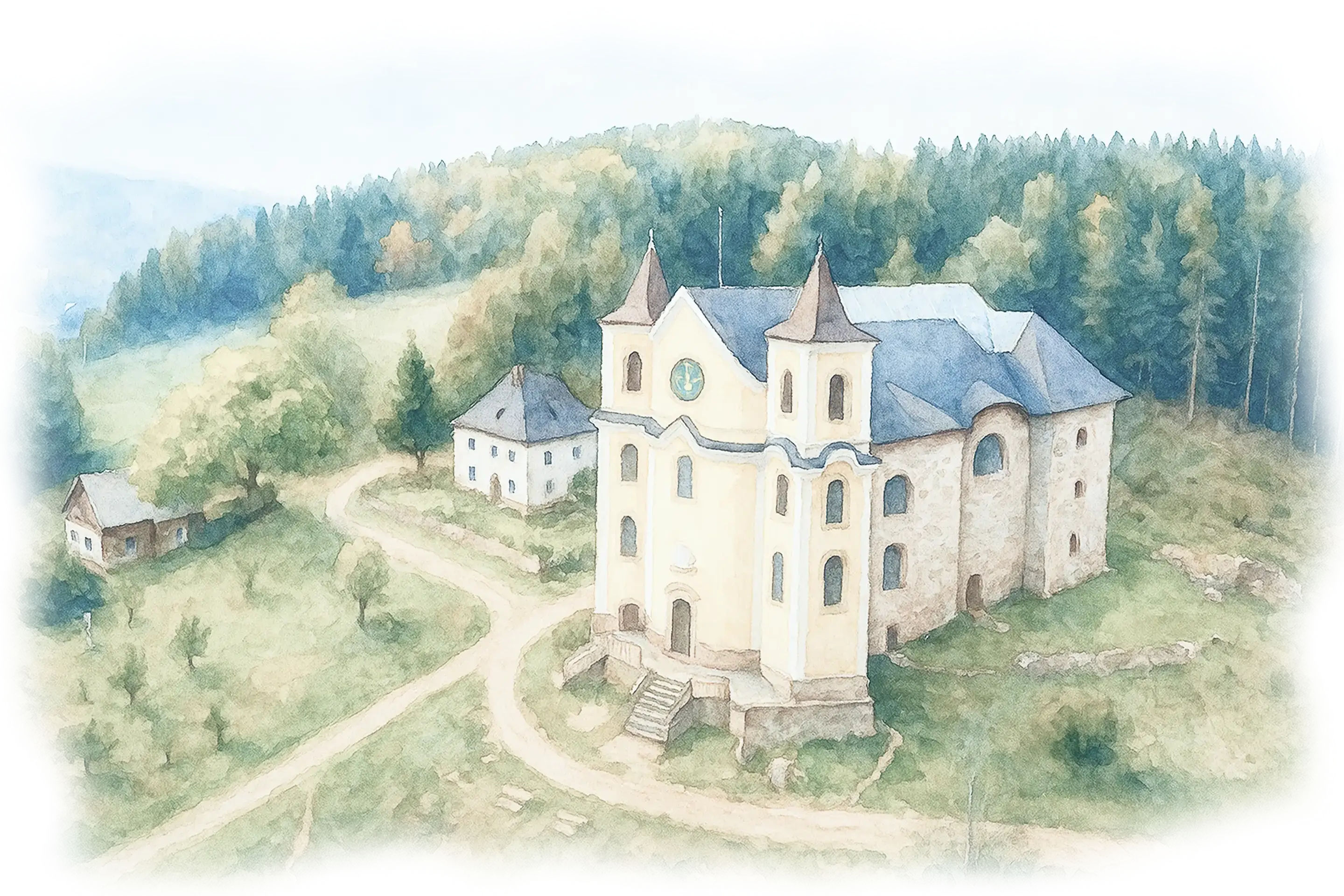 Historic baroque church in Neratov, Czech Republic - wedding ceremony venue